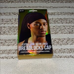 Titan Black Satin Lined Dreadlocks Cap